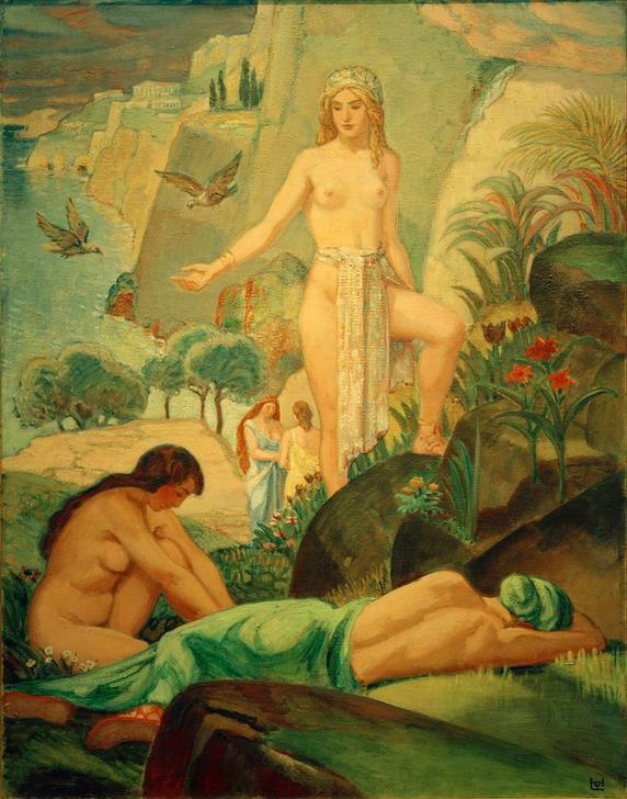 Aphrodite by Ludwig von Hofmann | Oil Painting Reproduction