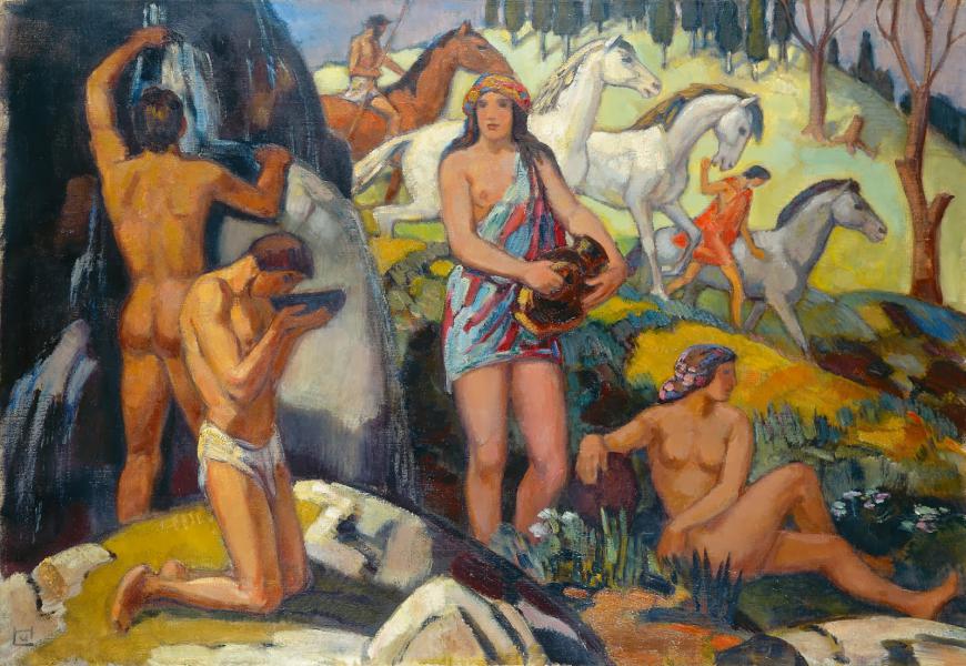 At the Source by Ludwig von Hofmann | Oil Painting Reproduction