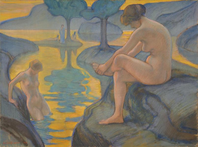 Badende 1907 by Ludwig von Hofmann | Oil Painting Reproduction