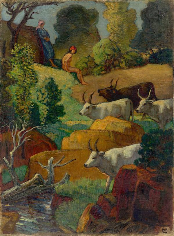 Cattle at the Potions 1928 | Oil Painting Reproduction