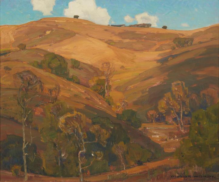 Oaks in a Rolling Hills Landscape | Oil Painting Reproduction