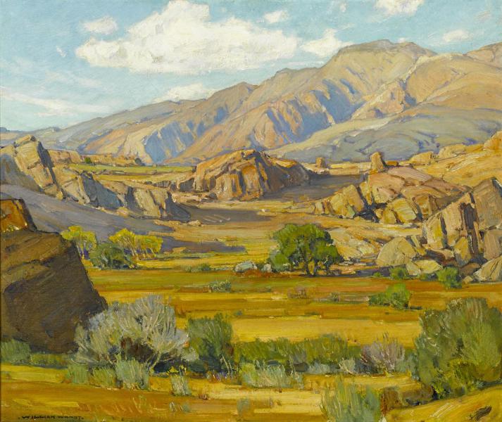 Rocky Desert Mountains by William Wendt | Oil Painting Reproduction