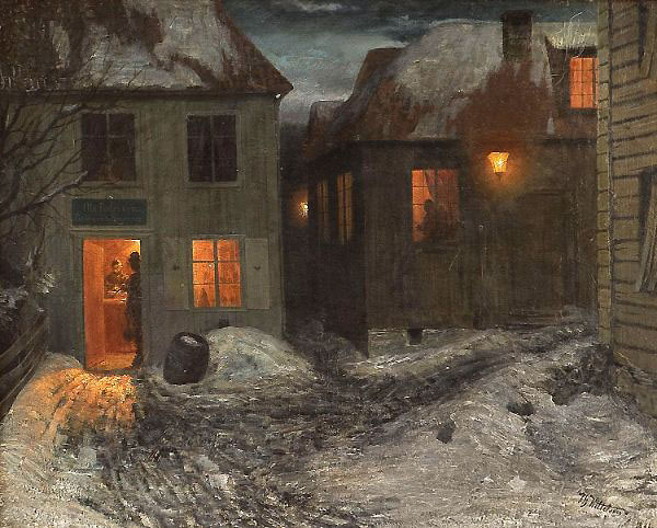 Interior from a Small Town Kragero Kittelsen 1881 | Oil Painting Reproduction