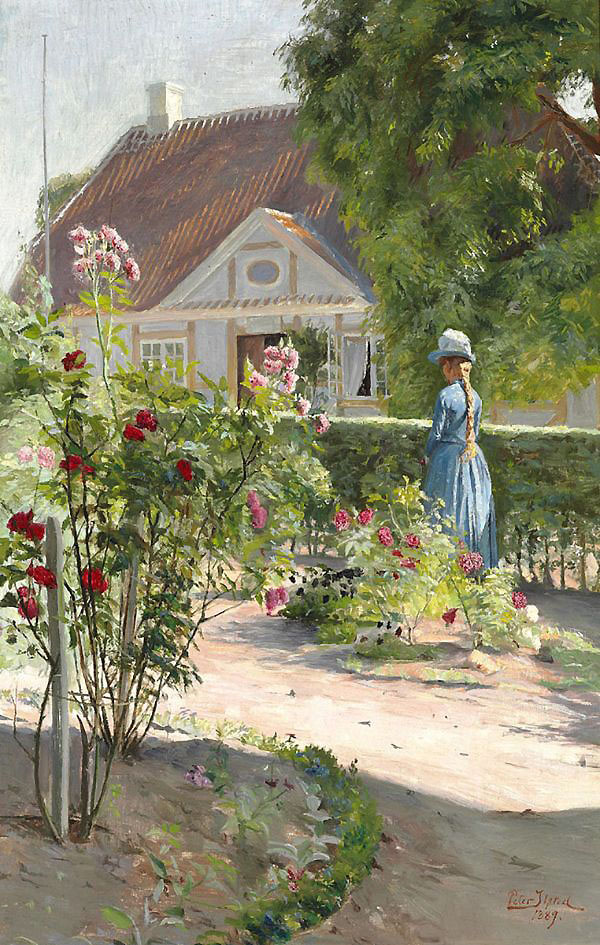 A Young Girl in a Rose Garden 1889 | Oil Painting Reproduction