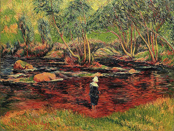 A Ford Pont Aven River by Henry Moret | Oil Painting Reproduction