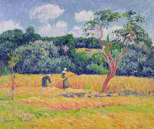 Figures Harvesting a Wheat Field | Oil Painting Reproduction