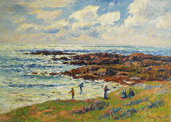 Gathering of Seaweeds at Nevez by Henry Moret | Oil Painting Reproduction