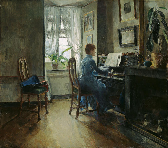 At My House 1887 by Harriet Backer | Oil Painting Reproduction