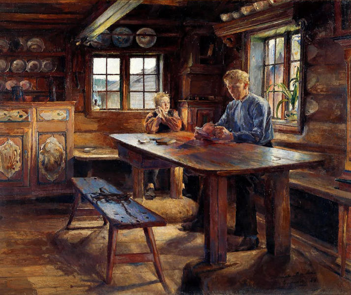 Homework Examination 1888 by Harriet Backer | Oil Painting Reproduction