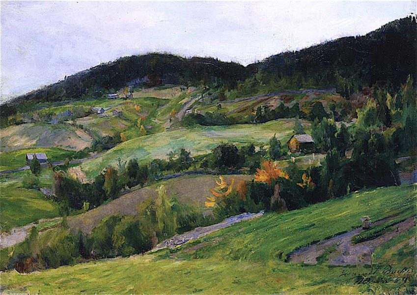 Landscape from Ulvin 1889 by Harriet Backer | Oil Painting Reproduction