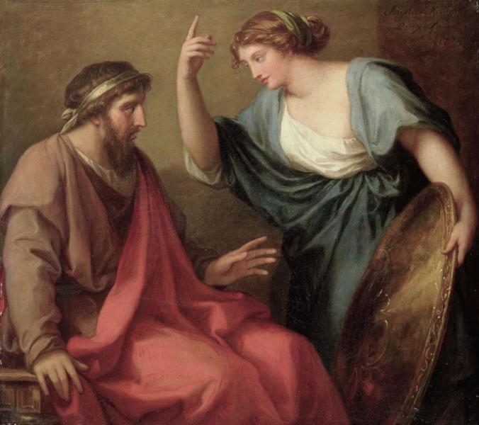 Egeria Handing Numa Pompilius His Shield | Oil Painting Reproduction