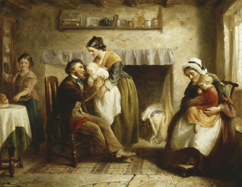 A Visit From Grandparents by Joseph Clark | Oil Painting Reproduction