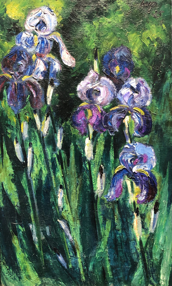 Irises in Evening Shadows by Max Pechstein | Oil Painting Reproduction