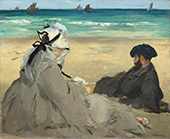 On the Beach 1873 By Edouard Manet
