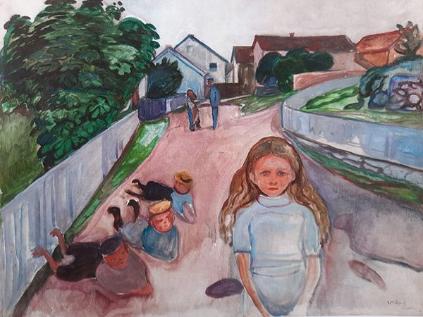 Children Playing in the Street in Asgard Beach | Oil Painting Reproduction