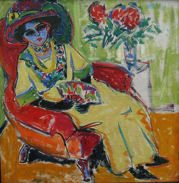 Seated Woman Dodo 1907 by Ernst Kirchner | Oil Painting Reproduction