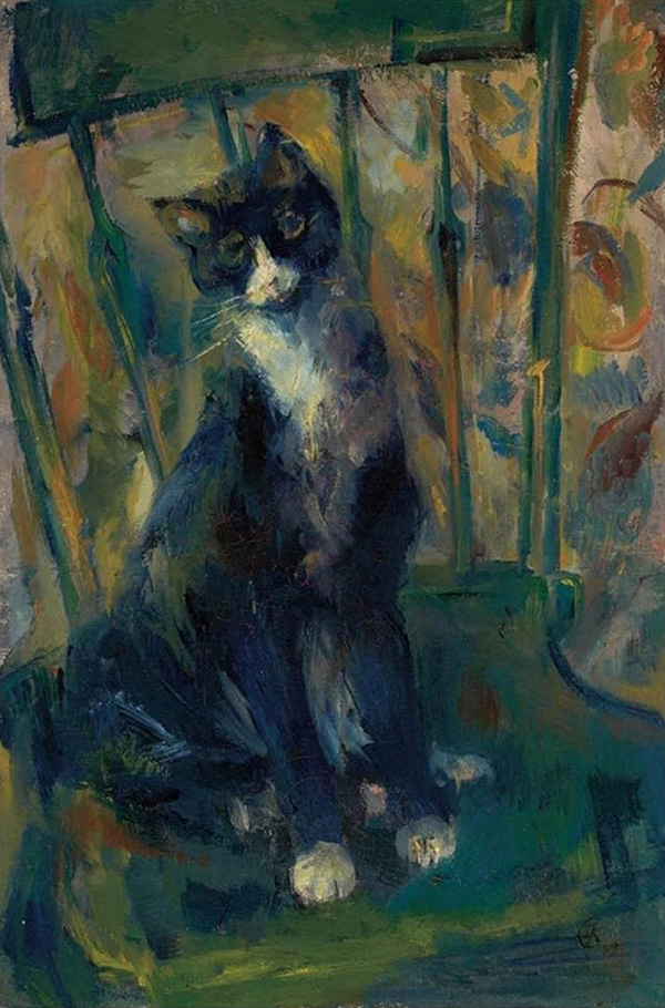 Cat on a Chair by Franz Kline | Oil Painting Reproduction