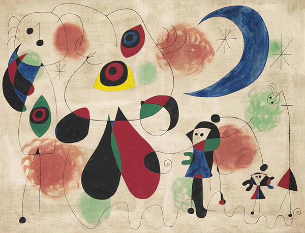 Women Moon Birds by Joan Miro | Oil Painting Reproduction