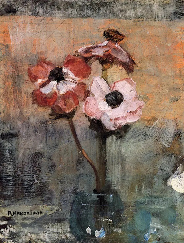 Anemones in a Vase by Piet Mondrian | Oil Painting Reproduction