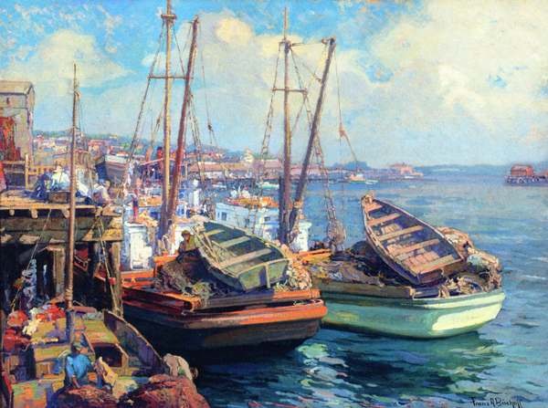 Between Runs Tuna Boats San Pedro Harbour | Oil Painting Reproduction