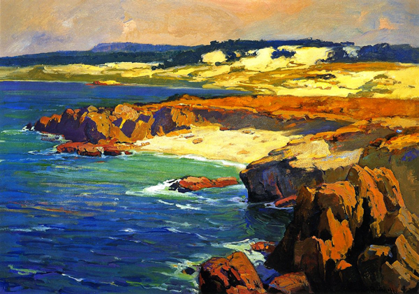 Sand Dunes and Rocky Coast by Franz Bischoff | Oil Painting Reproduction