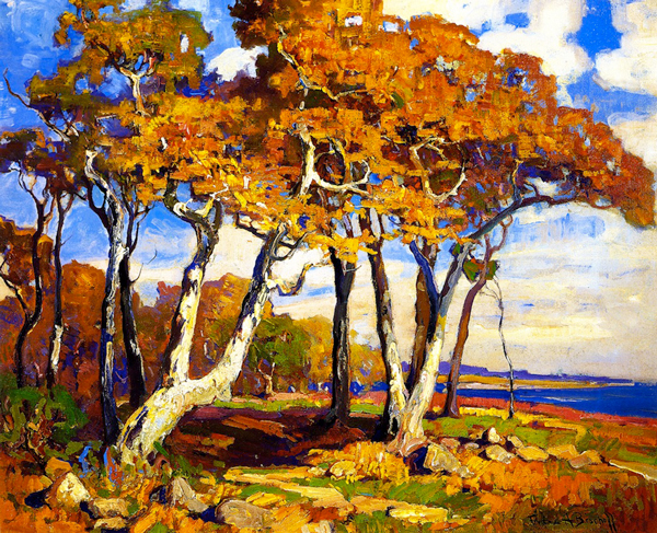 Sycamores Autumn by Franz Bischoff | Oil Painting Reproduction