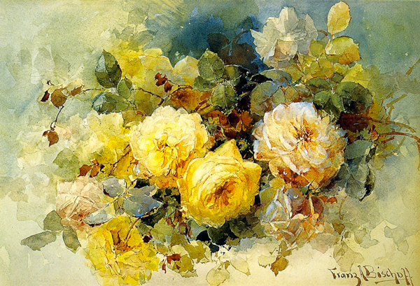 Yellow Roses by Franz Bischoff | Oil Painting Reproduction