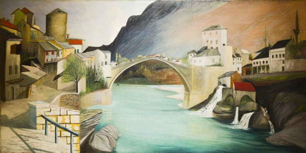 Roman Bridge in Mostar | Oil Painting Reproduction