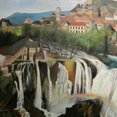 The Waterfall of Jajce By Tivadar Kosztka Csontvary