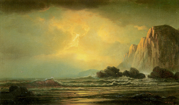 Coastal Scene at Sunset by William Bradford | Oil Painting Reproduction