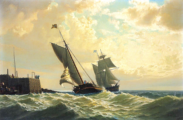 Making Harbor by William Bradford | Oil Painting Reproduction