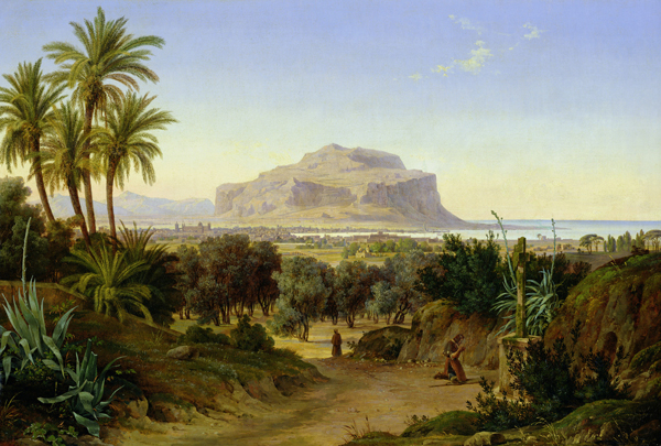 View of Palermo with Mount Pellegrino 1831 | Oil Painting Reproduction