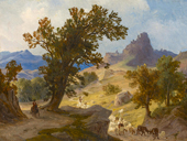 Shepherds Below Cervara in Latium By August Ahlborn