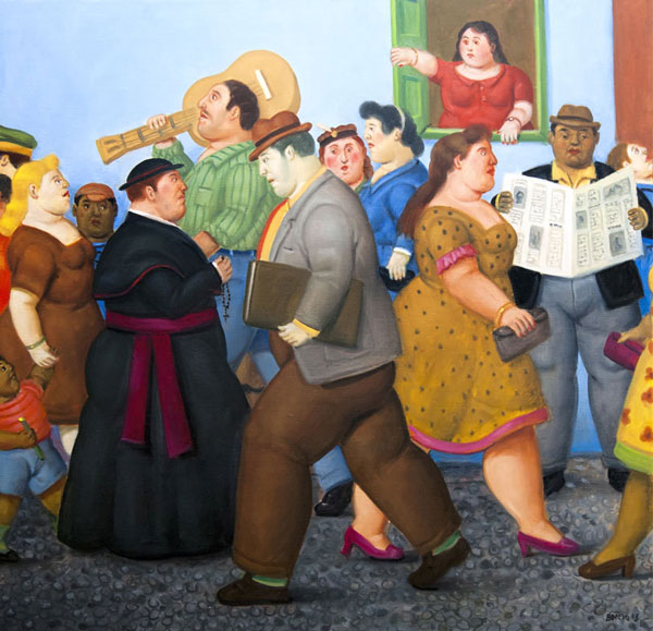 The Street 13 by Fernando Botero | Oil Painting Reproduction