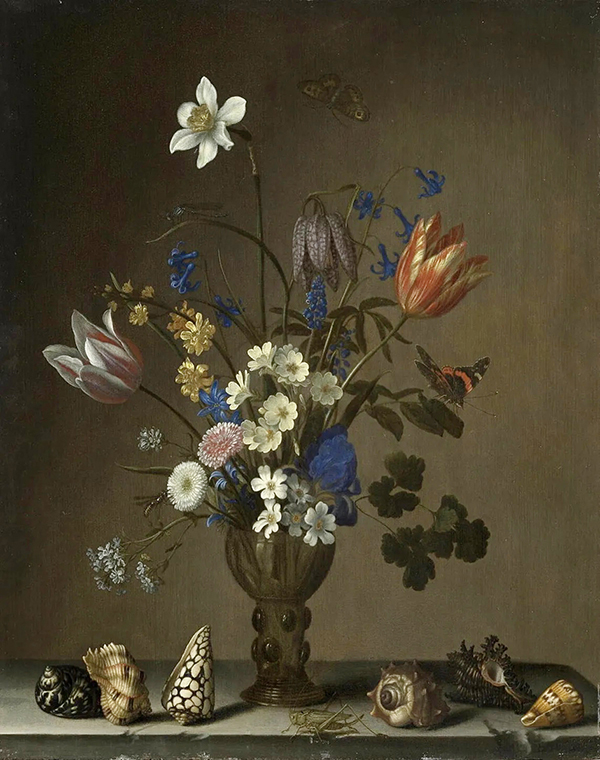 Flowers Shells Butterflies and Grasshopper | Oil Painting Reproduction