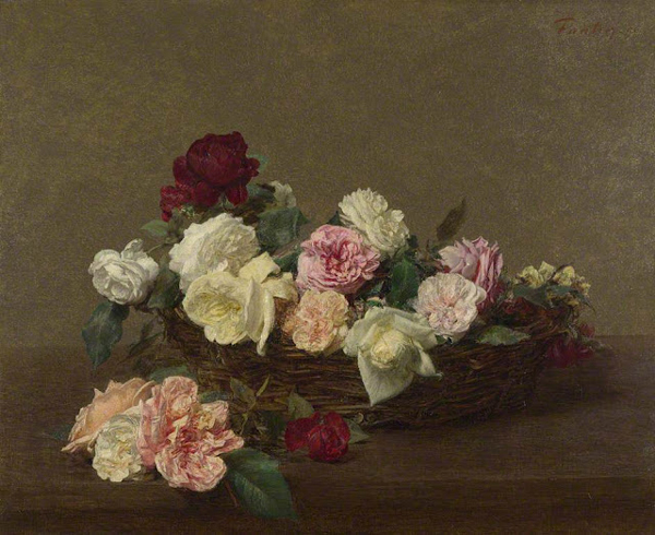 Basket of Roses by Henri Fantin-Latour | Oil Painting Reproduction