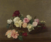 Basket of Roses By Henri Fantin-Latour