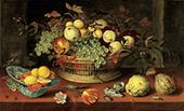 Still Life with Basket of Fruit 1622 By Balthasar van der Ast