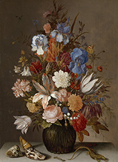 Still Life with Flowers c1625 By Balthasar van der Ast