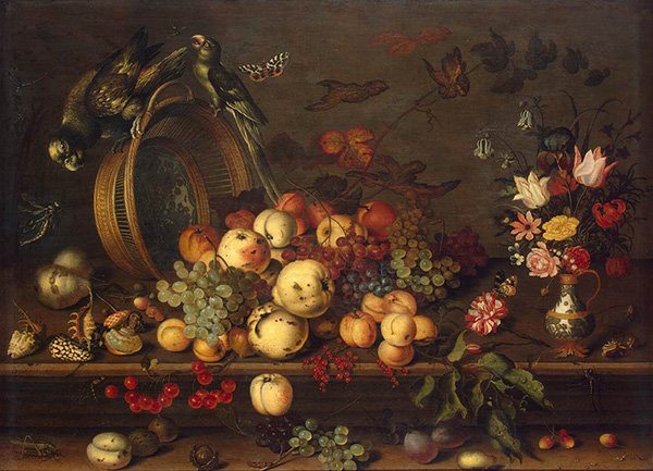 Still Life with Fruit Shells and Insects 1620 | Oil Painting Reproduction