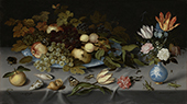 Still Life with Fruit and Flowers c1620 By Balthasar van der Ast