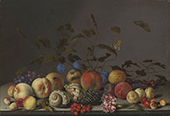 Still Life with Fruits and Sea Snail Shells By Balthasar van der Ast