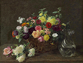 Basket of Flowers By Henri Fantin-Latour