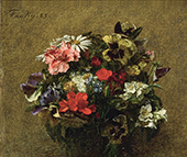 Bouquet of Flowers Pansies By Henri Fantin-Latour