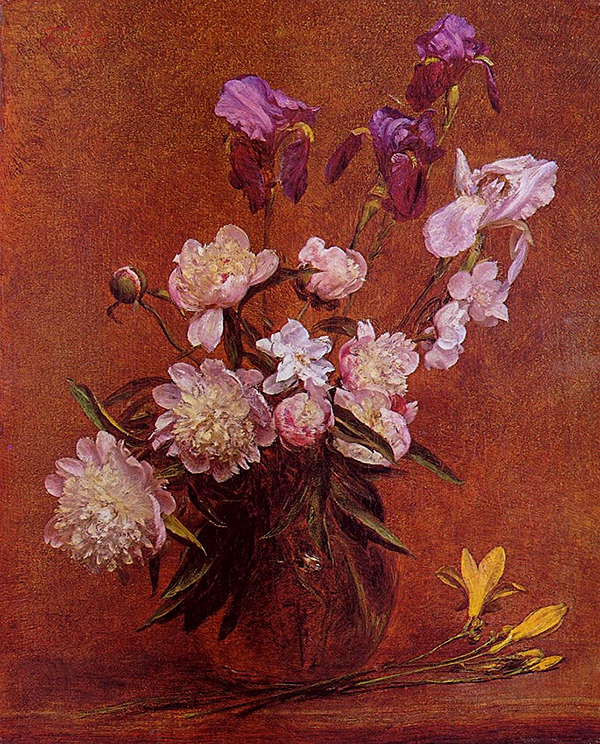 Bouquet of Peonies and Iris | Oil Painting Reproduction