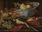 Still Life with Fruit and Macaws By Balthasar van der Ast