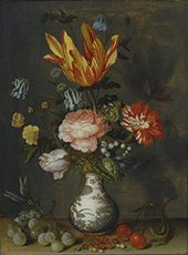 Flowers in a Wan Li Vase By Balthasar van der Ast