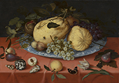Fruit Still Life With Fruit and Shells By Balthasar van der Ast