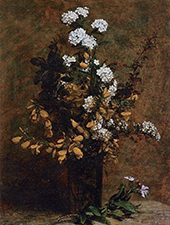 Broom and Other Spring Flowers in a Vase By Henri Fantin-Latour