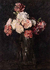 Carnations in a Champagne Glass By Henri Fantin-Latour